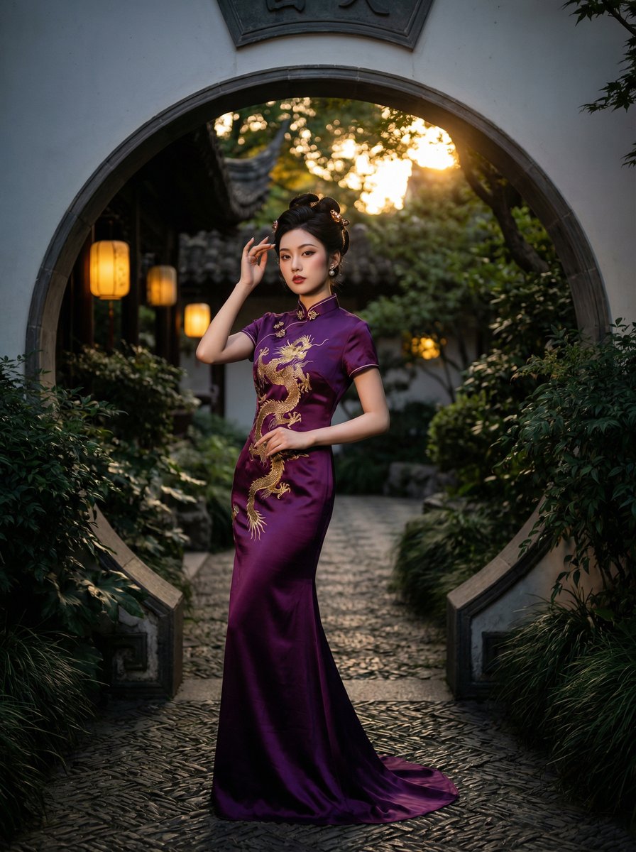 抖音风国风旗袍视频拍摄